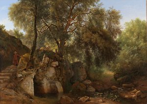 Ansicht im Park der Villa Chigi bei Ariccia von Abraham Teerlink
