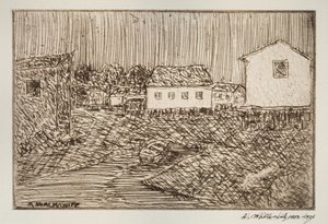 Straßenszene, Gebäude oder Porträt, 1902-1905 von Abraham Walkowitz