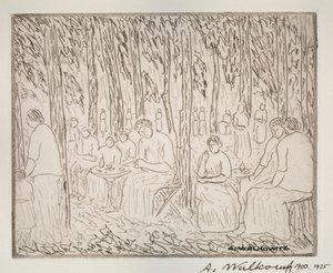 Unter zwei Bäumen, 1900-1925 von Abraham Walkowitz