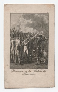 Dumouriez in der Schlacht von Neerwinden, ca. 1795 (Stich) von Abraham Wolfgang Küffner