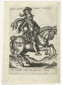 Deutscher Reiter in schwarzer Rüstung von Abraham de Bruyn (attributed to)