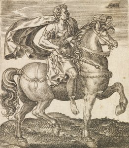 Ein Vitellius aus Zwölf Cäsaren zu Pferd