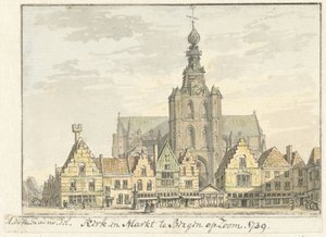 Kirche und Markt in Bergen op Zoom von Abraham de Haen (II)