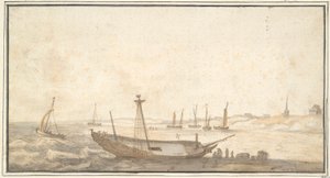 Strand mit Schiffen in der Nähe von Scheveningen