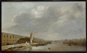 Die Grande Galerie des Louvre mit der Porte Neuve und dem Tour du Bois, um 1640