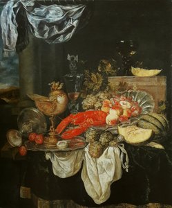 Großes Stillleben mit Hummer von Abraham van Beijeren
