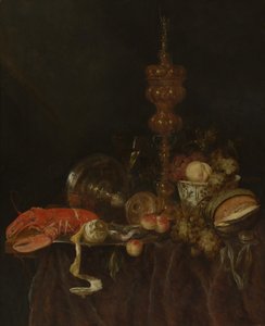 Stillleben mit Hummer und Früchten, wahrscheinlich frühe 1650er von Abraham van Beyeren