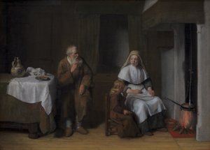 Der Prophet Elija mit der Witwe von Zarpath und ihrem Sohn von Abraham van Dijck