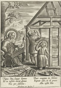 Christus hilft Josef beim Hausbau von Abraham van Merlen