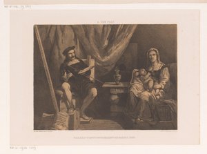 Maler mit Frau und Kind in seinem Atelier von Abraham van Pelt