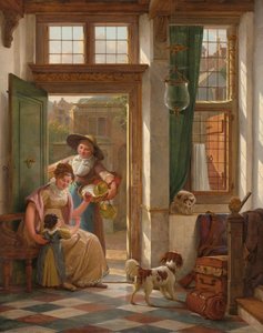 Ein Kirschverkäufer an der Tür von Abraham van Strij (I) (signed by artist)