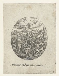 Oval mit den olympischen Göttern in den Wolken von Abraham van den Hecken