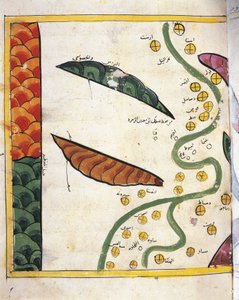 Karte des Nildeltas und zwei Oasen von Abu Muhammad Al Idrisi or Edrisi