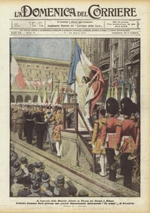 Beim Konzert der Alliierten in der Piazza del Duomo in Mailand von Achille Beltrame