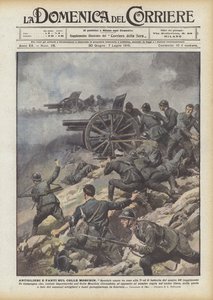 Artilleristen Und Infanteristen Auf Dem Colle Moschin von Achille Beltrame