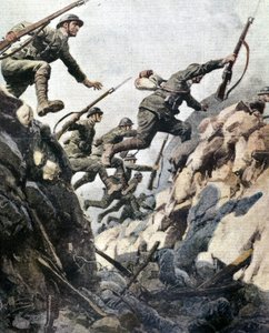 Schlacht von Ortigara (Juni 1917). Platte von A. Beltrame von Achille Beltrame