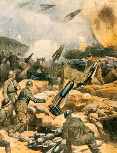 Bombardierung der Carso-Linien von Achille Beltrame