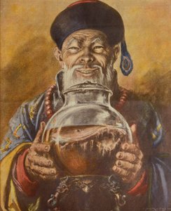 Chinesischer Pilz, von Achille Beltrame, Illustration, Illustrator Walter Molino (1915-1997), aus La Domenica del Corriere von Achille Beltrame