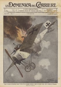 Wie ein Luftangriff bestraft wurde, das Ende eines österreichischen Flugzeugs, das von unserem Feuer getroffen wurde von Achille Beltrame