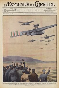 Wie der Flug der zwölf Wasserflugzeuge nach Brasilien in Orbetello begann von Achille Beltrame