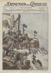 Wie die vorgeschobenen Stellungen versorgt werden, in den hohen Bergen, eine Seilbahnanlage