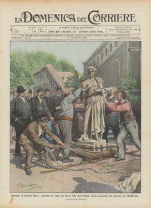 Übergabe an Minister Rava und Abreise von Anzio nach Rom der wunderbaren Statue
