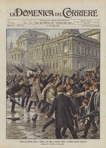 Gegen die italienischen Studenten in Wien, ein Kampf zwischen italienischen und deutschen Studenten vor der Universität