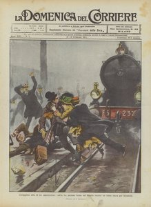 Mutige Tat eines Bahnhofsvorstehers, rettet drei Personen, die auf den Gleisen standen, als ein Zug sie überfahren wollte
