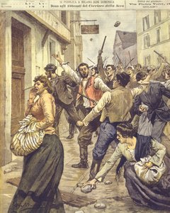 Titelillustration der antisemitischen Aufstände in Mähren von Achille Beltrame