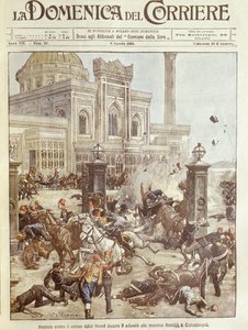 Titelillustration des Attentatsversuchs auf Sultan Abdul Hamid in Konstantinopel