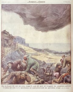 Titelbild eines Meteoriten, der auf Japan fällt von Achille Beltrame