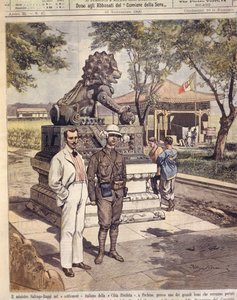 Titelbild von Touristen in der Verbotenen Stadt; Peking, China von Achille Beltrame