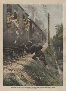 Dramatische Flucht aus einem Zug zwischen Warschau und St. Petersburg des Bankräubers von Moskau