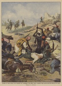 Heldentat um einen gefallenen und ausgeplünderten Korporal der Kavallerie Lodi von Achille Beltrame