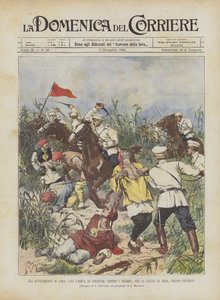 Die Ereignisse in China, ein Kosakenangriff auf die Boxer zwischen Maisfeldern bei Peking von Achille Beltrame
