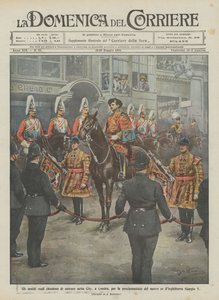Die königlichen Herolde bitten um Einlass in die City von London zur Proklamation des neuen von Achille Beltrame