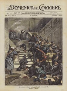 Die Ereignisse in Russland, das Massaker im Stadtrat von Tiflis von Achille Beltrame