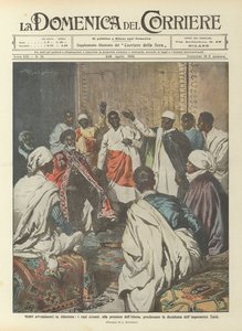 Ernsthafte Ereignisse in Abessinien, die Shoan-Häuptlinge erklären in Anwesenheit des Abuna den Niedergang von Achille Beltrame