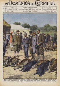 Die Souveräne und Prinzen, die sich in Rom zur Hochzeit von Umberto von Savoyen und Maria von Belgien versammelt haben von Achille Beltrame