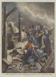 Die Launen des Blitzes in einem Stall in Castell