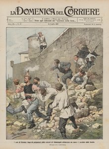 Die Fälle von Russland, Flucht von Gefangenen aus den Gefängnissen von Sewastopol durch eine von Bomben aufgerissene Mauer
