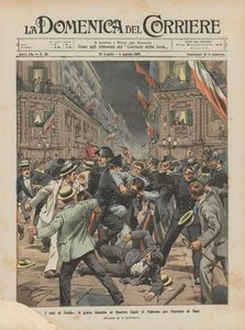 Die Fälle von Sizilien, der schwere Tumult an den Quattro Canti in Palermo wegen der Verhaftung von Nasi