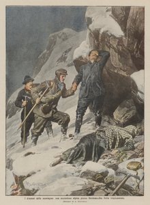 Die Dramen der Berge, ein tragisch endender alpiner Aufstieg bei Bardonecchia von Achille Beltrame