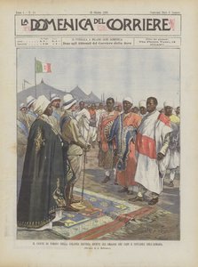 Der Graf von Turin in der Kolonie Eritrea empfängt die Huldigungen der Häuptlinge und Notablen von Asmara