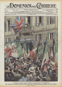 Der Prinz Von Wales, Der Nach Italien Kam, Um Den König Von England Bei Der Feier Zu Vertreten von Achille Beltrame