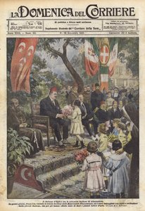 Der Sultan von Ägypten unter den italienischen Waisenmädchen von Alexandria