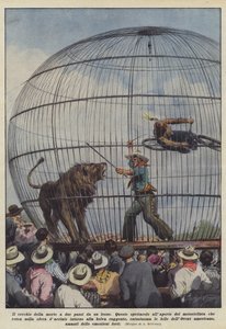 Der Todeskreis in der Nähe eines Löwen von Achille Beltrame