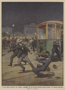 Das grausame Verbrechen von Genua, zwei marseiller Apachen töten aus Bosheit vier Personen von Achille Beltrame