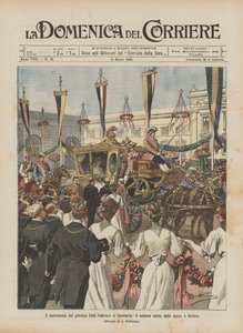 Die Hochzeit von Prinz Eitel Friedrich von Deutschland, die feierliche Ankunft der Braut in Berlin von Achille Beltrame