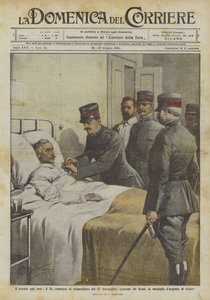 Die Belohnung für die Helden, der König überreicht dem Kommandanten des 12. Bersaglieri, General De Rossi von Achille Beltrame